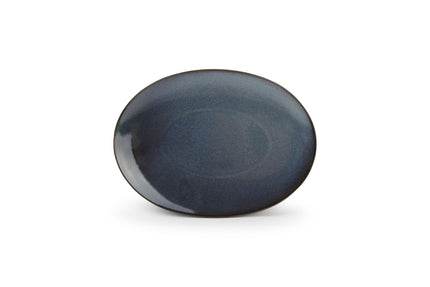 Cirro flad plade oval 24 cm - mørkeblå