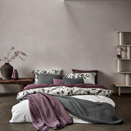 VISION - Bicolore - Housse de couette Réversible 240x220cm avec 2 taies 65x65cm - Taupe/blanc - 100% coton - Maison VISION - Bicolore - Housse de couette Réversible 240x220cm avec 2 taies 65x65cm - Taupe/blanc - 100% coton - Maison