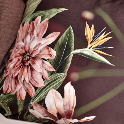 PARADISE BLOOM dekbedovertrek Dark Chocolate 200x220 cm