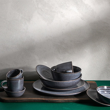 Stitch flat plate 26 cm gray (set/4)