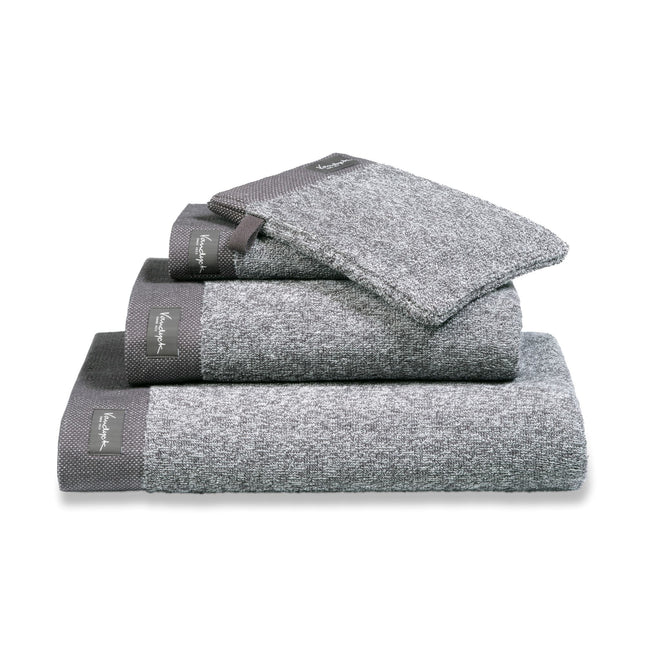 HOME gastendoek Mouliné Off Black (set/6)