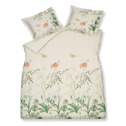 Dekbedovertrek FLOWER GARDEN Cream tan 200x220 cm (satijnkatoen)