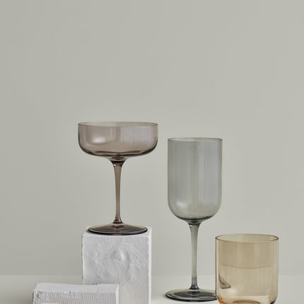Fuum white wine glasses fungi (set/4)