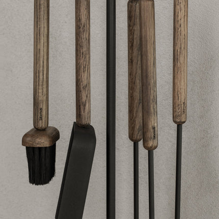 Ashi 3-teiliger Kamin Set Braune Eiche