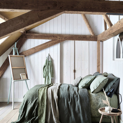 Dekbedovertrek PURE 07 Light Olive 240x220 cm (linnen / satijnkatoen)