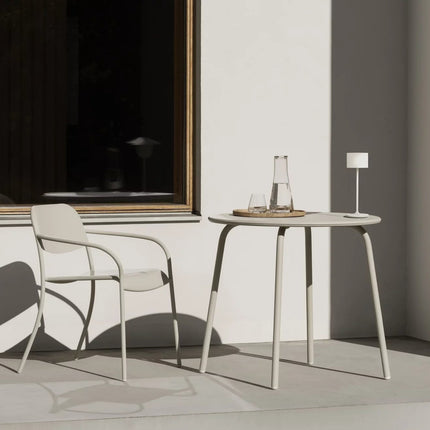 Mesa de jardín Yua Ø 80 cm de seda gris