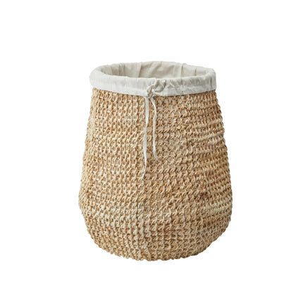 Canasta de lavandería abaca beige-15