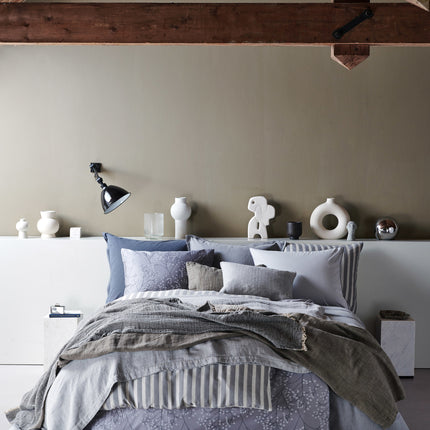 Pure 52 a cuadros/colchas de 160x250 cm Coolgrey (lino)