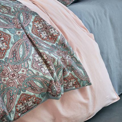 WASHED COTTON dekbedovertrek 140x220 cm Pale Pink (katoen)