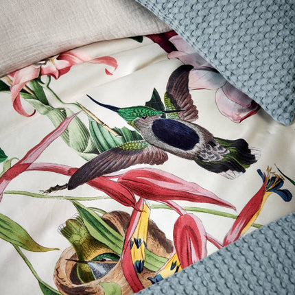Dekbedovertrek FLOWER MIX Cream Tan 140x220 cm (satijnkatoen)