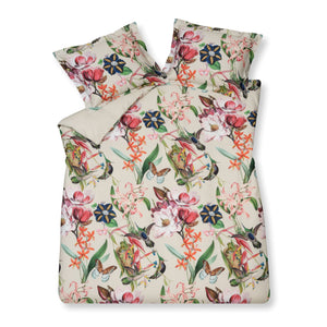 Dekbedovertrek FLOWER MIX Cream Tan 140x220 cm (satijnkatoen)