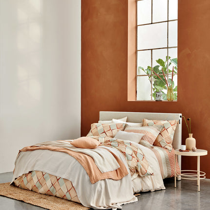 Pure 68 a cuadros/colcha 160x250 cm Apricot Blush (algodón)