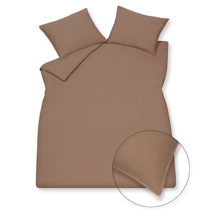 WASHED COTTON dekbedovertrek 140x220 cm Brownie (katoen)