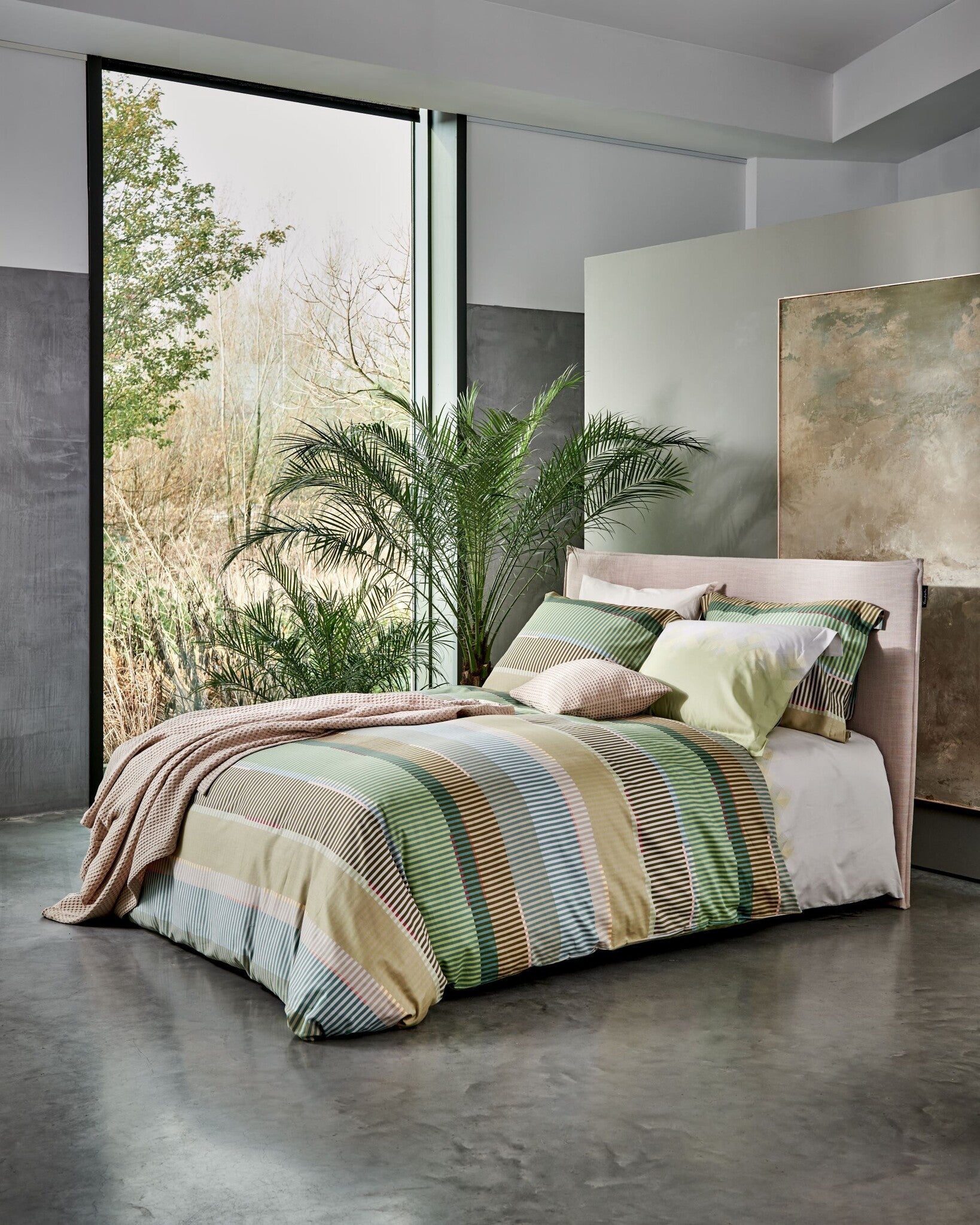 Bettbezug HAPPY SLEEP Smoke Green 140x220 cm (Satin-Baumwolle)