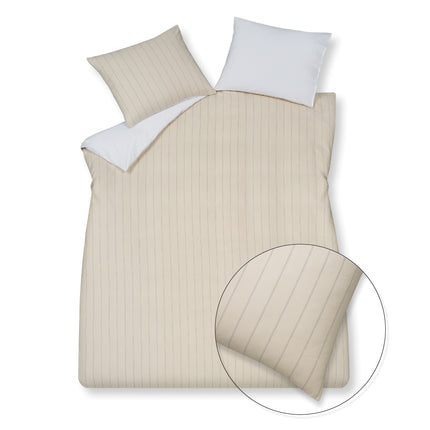 Dekbedovertrek HOME Puglia Cream Tan 240x220 cm (percalkatoen)