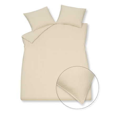 WASHED COTTON dekbedovertrek 140x220 cm Cream Tan (katoen)
