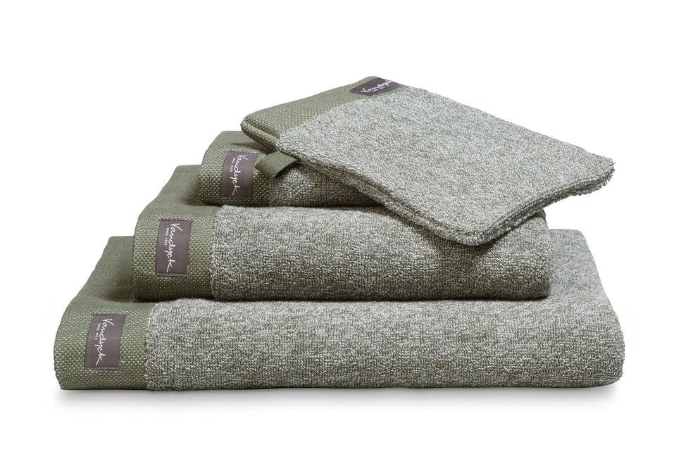 HOME gastendoek Mouliné Olive (set/6)