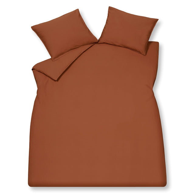 Washed Cotton Duvet cover Rusty Brown 140x220 cm