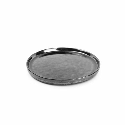 Flat plate 22 cm black & gold black (set/4)