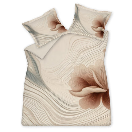 Dekbedovertrek FLOWING Cream Tan 140x220 cm (satijnkatoen)