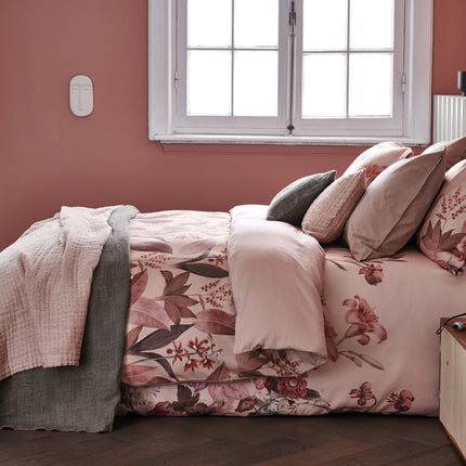 Vasket bomuldsduvetæksel 200x220 cm gammel rose (bomuld)
