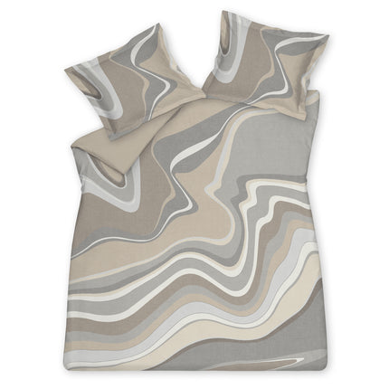 Dekbedovertrek MARBLE Stone 140x220 cm (satijnkatoen)