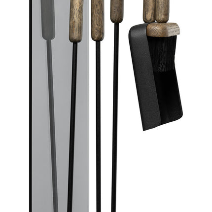 Ashi 5-teiliger Kamin Set Zauberstab braune Eiche