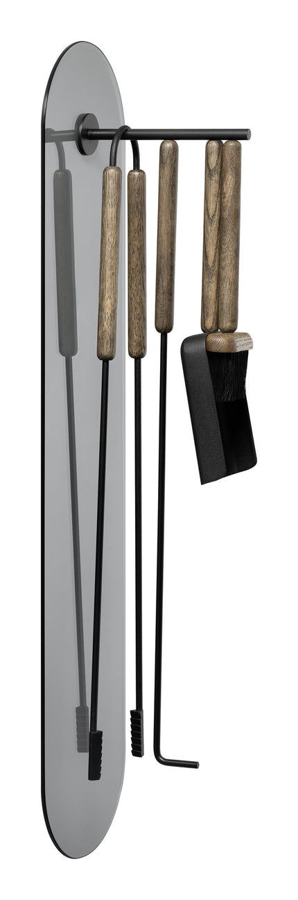 Ashi 5-teiliger Kamin Set Zauberstab braune Eiche