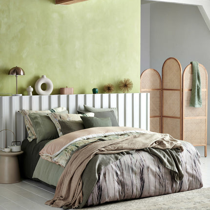 Dekbedovertrek PURE 07 Light Olive 240x220 cm (linnen / satijnkatoen)