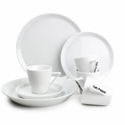 Stripeless deep plate 23 cm (white) set/4