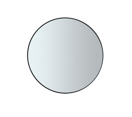 Espejo de pared de llanta negro 50 cm (vidrio ahumado)