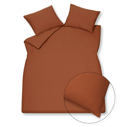 Washed Cotton Duvet cover Rusty Brown 200x220 cm