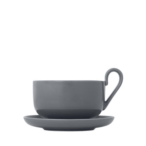 RO SET/2 TEA HOVEDER MED DISH SHARKSKIN