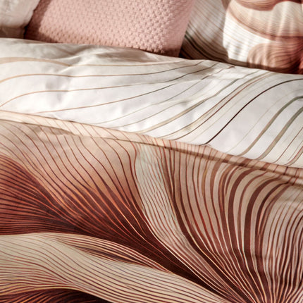 Dekbedovertrek FLOWING Cream Tan 140x220 cm (satijnkatoen)