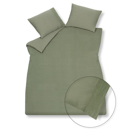 Duvet Cover Pure 07 Earth Green 200x220 cm (Leinen / Satin -Baumwolle)