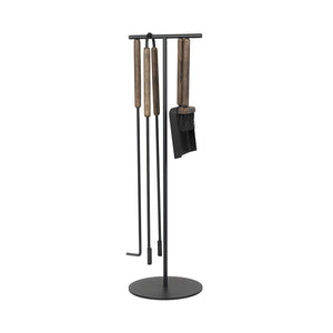 ASHI 5-delige openhaardset Brown Oak