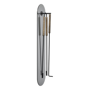 ASHI 3-delige openhaardset wand Brown Oak