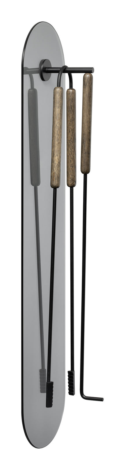 Ashi 3-teiliger Kamin Set Zauberstab braune Eiche
