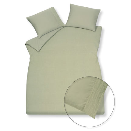 Dekbedovertrek PURE 07 Light Olive 240x220 cm (linnen / satijnkatoen)