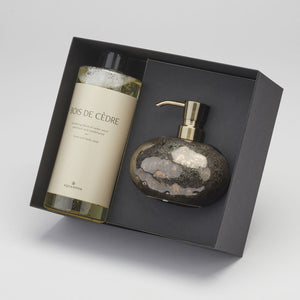 Dispensatore di sapone Ugo da regalo Vintage Bronze & Paris Soap Bois de Cèdre