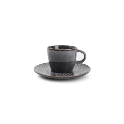 Stitch espresso hoved og tallerken 90 ml grå (sæt/4)