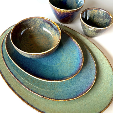 Cirro Placa plana Oval 24 cm - Verde Multi